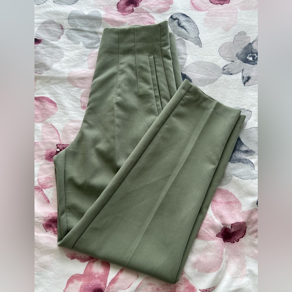 Zara High Waist Olive Trousers